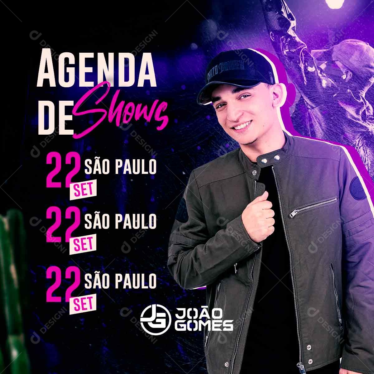 Agenda de Shows João Gomes PSD Editável