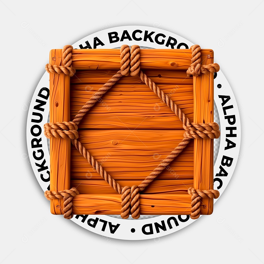 Placa de Madeira Elemento 3D para Composição PSD