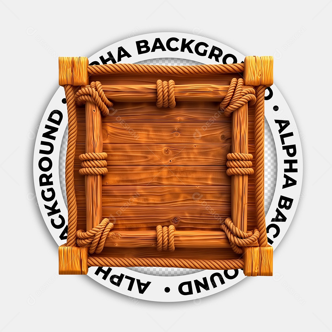 Placa de Madeira Elemento 3D para Composição PSD