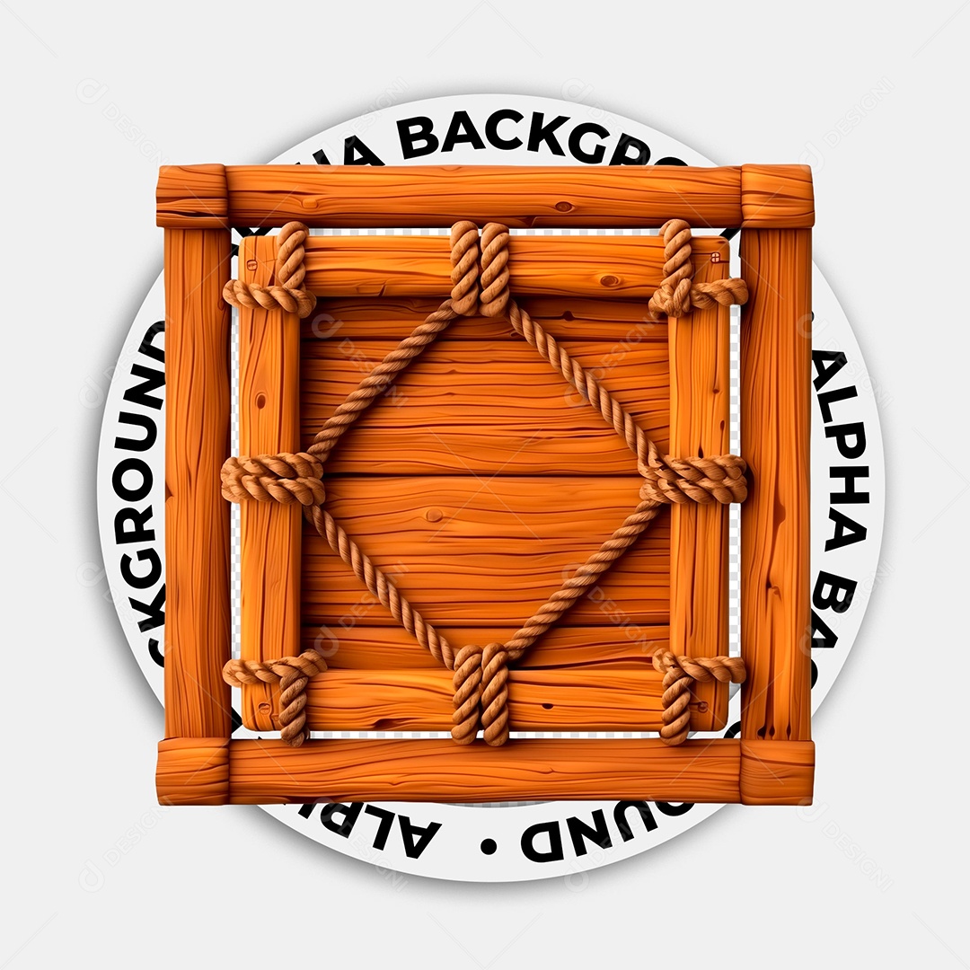 Placa de Madeira Elemento 3D para Composição PSD