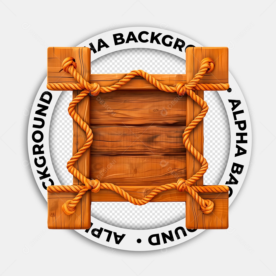 Placa de Madeira Elemento 3D para Composição PSD