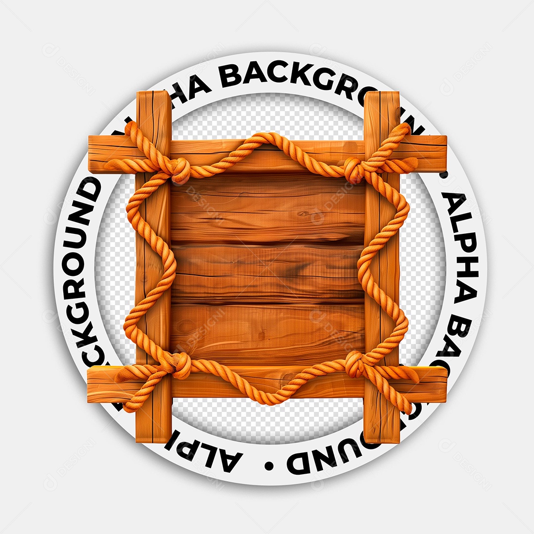 Placa de Madeira Elemento 3D para Composição PSD