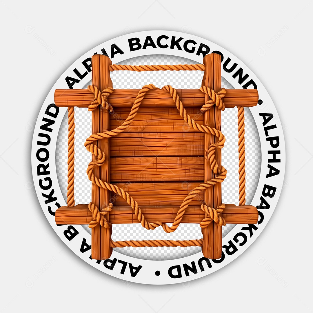 Placa de Madeira Elemento 3D para Composição PSD