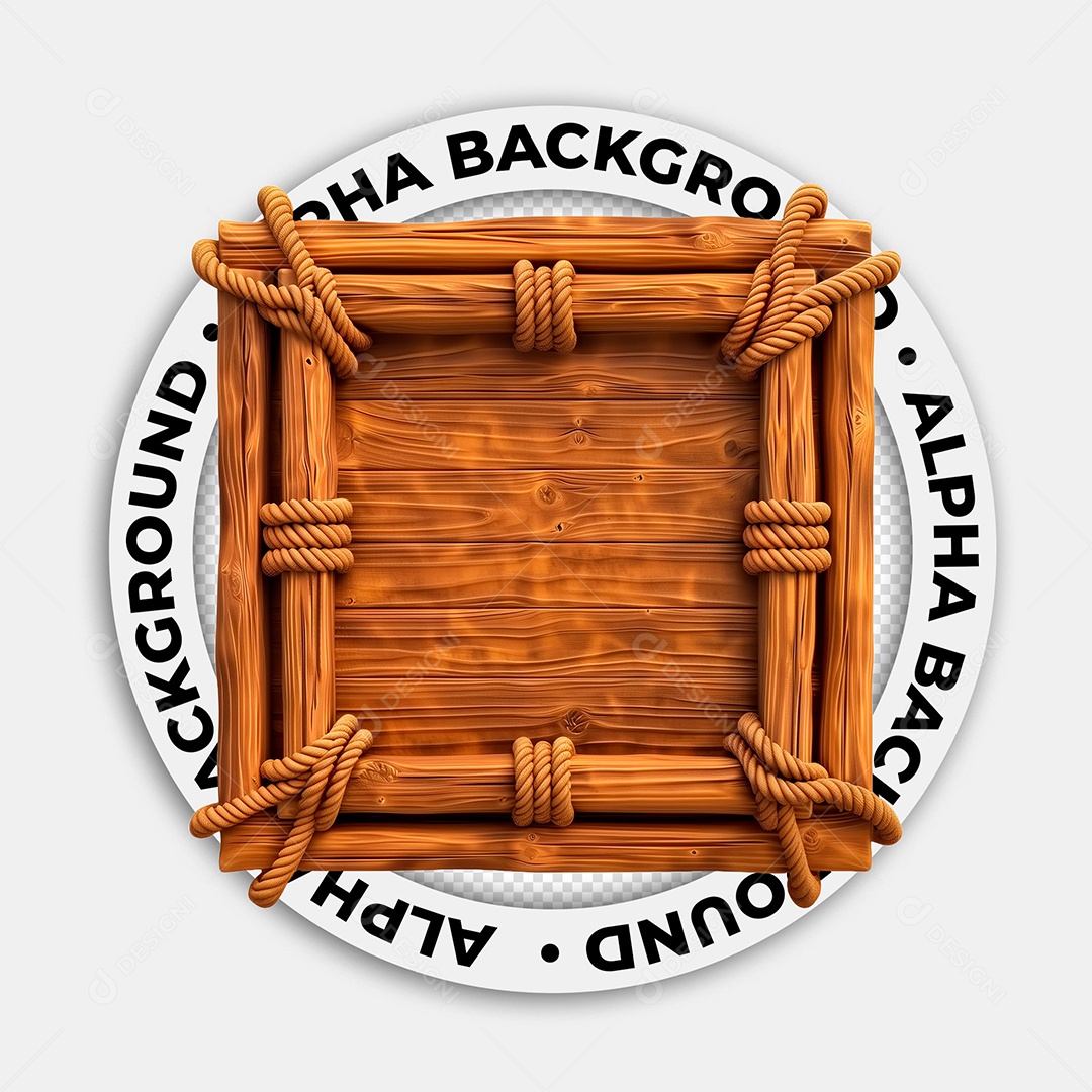 Placa de Madeira Elemento 3D para Composição PSD