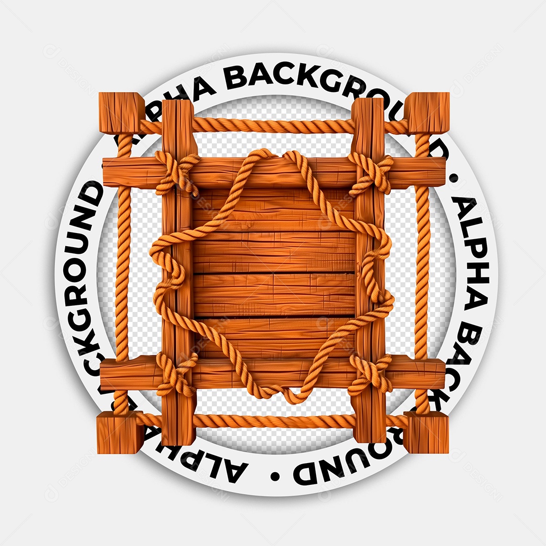 Placa de Madeira Elemento 3D para Composição PSD