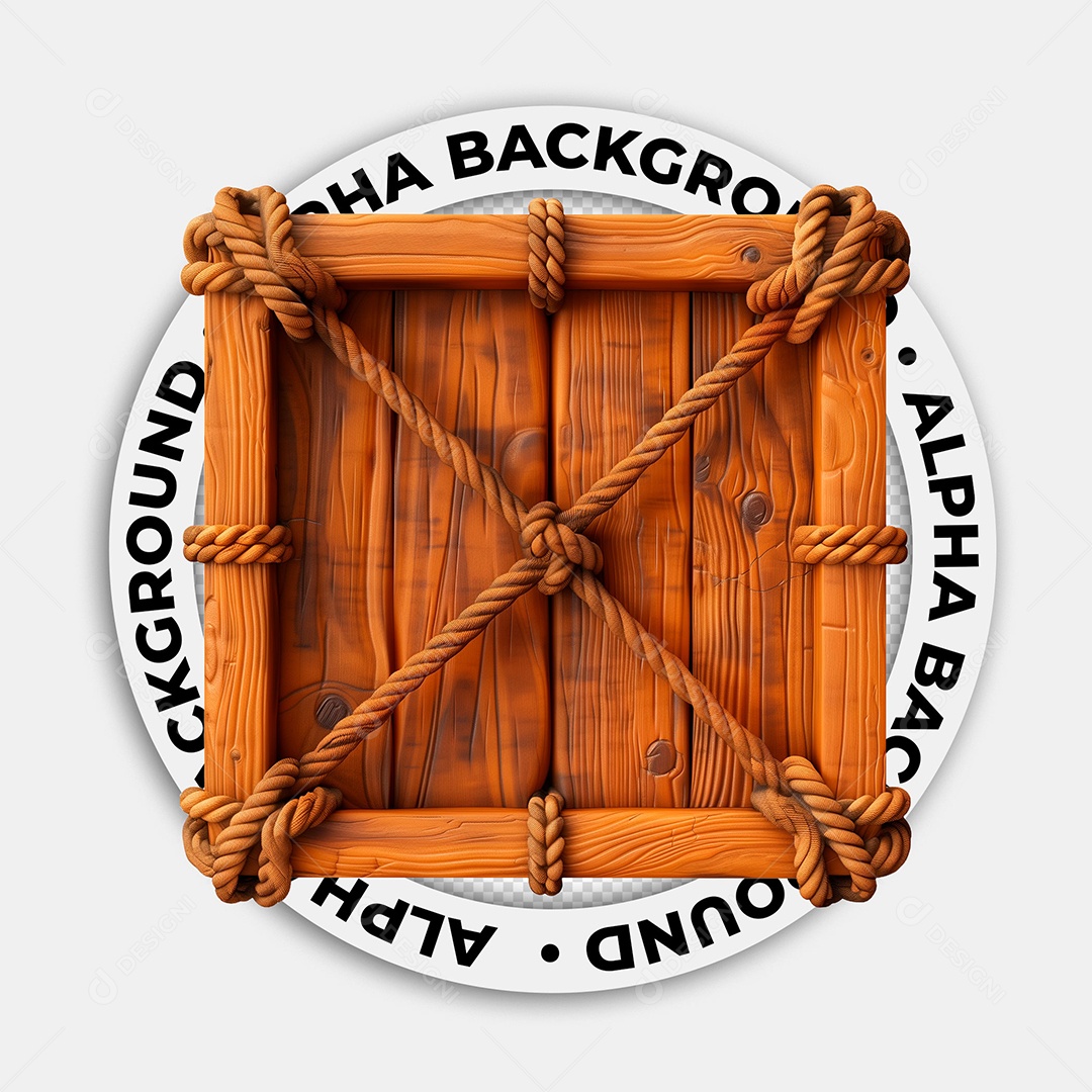 Placa de Madeira Elemento 3D para Composição PSD
