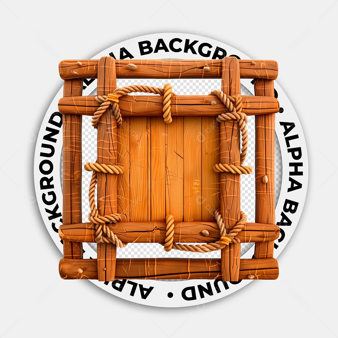 Placa de Madeira Elemento 3D para Composição PSD