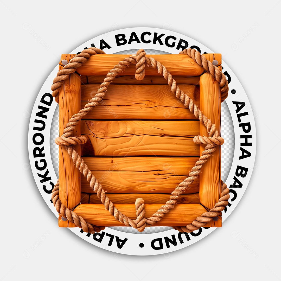 Placa de Madeira Elemento 3D para Composição PSD