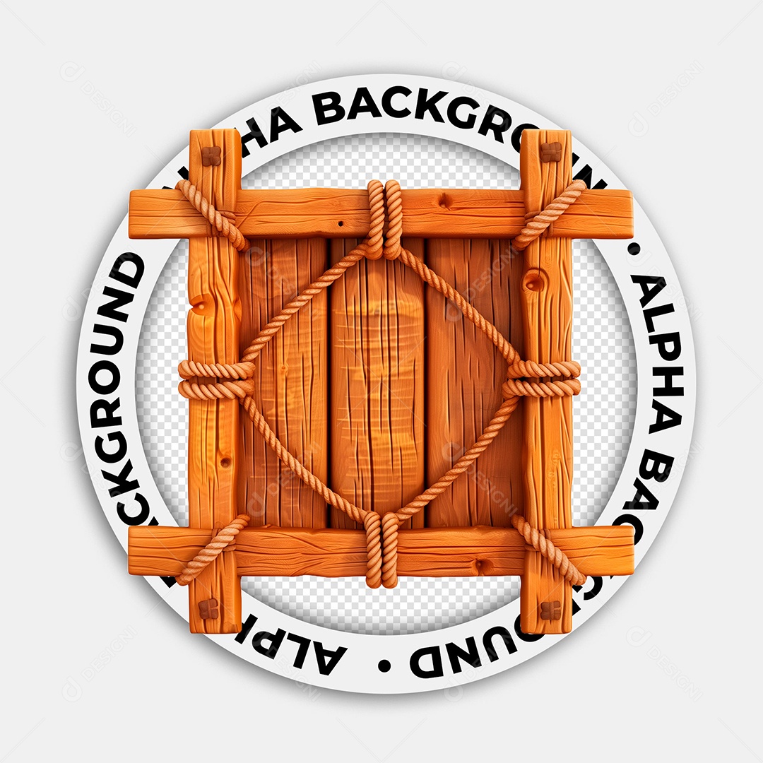 Placa de Madeira Elemento 3D para Composição PSD