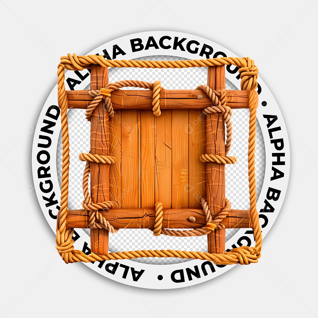 Placa de Madeira Elemento 3D para Composição PSD