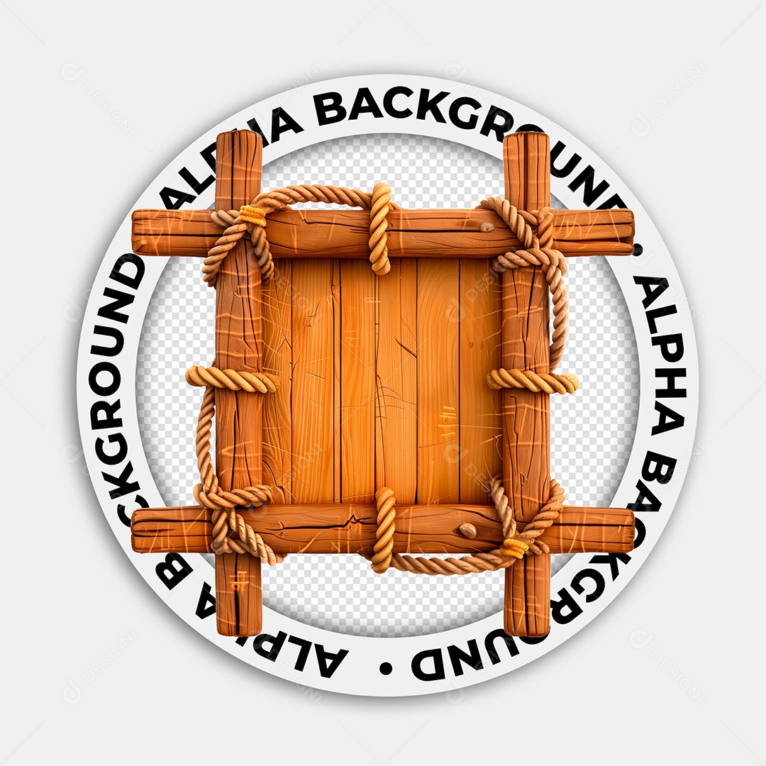 Placa de Madeira Elemento 3D para Composição PSD