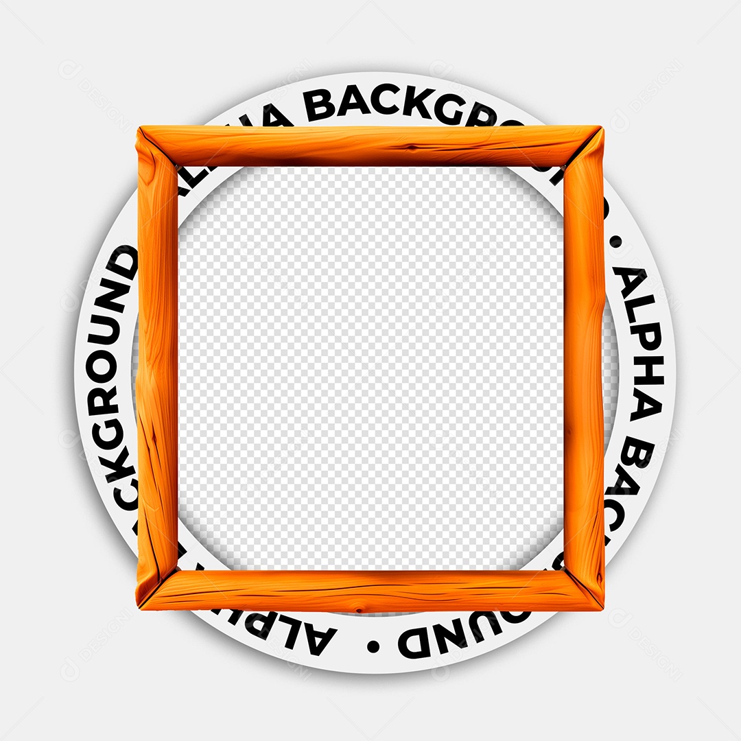 Moldura de Madeira Elemento 3D para Composição PSD