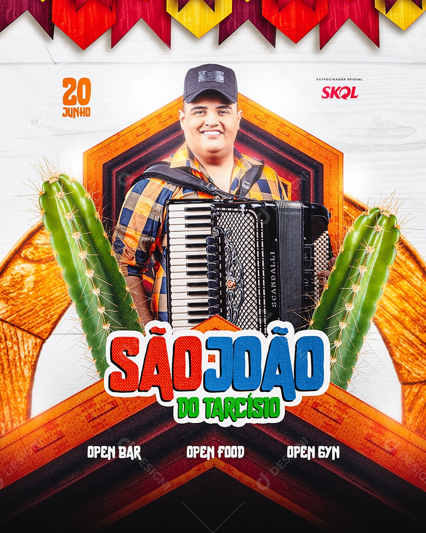 Flyer São João do Tarcísio Social Media PSD Editável