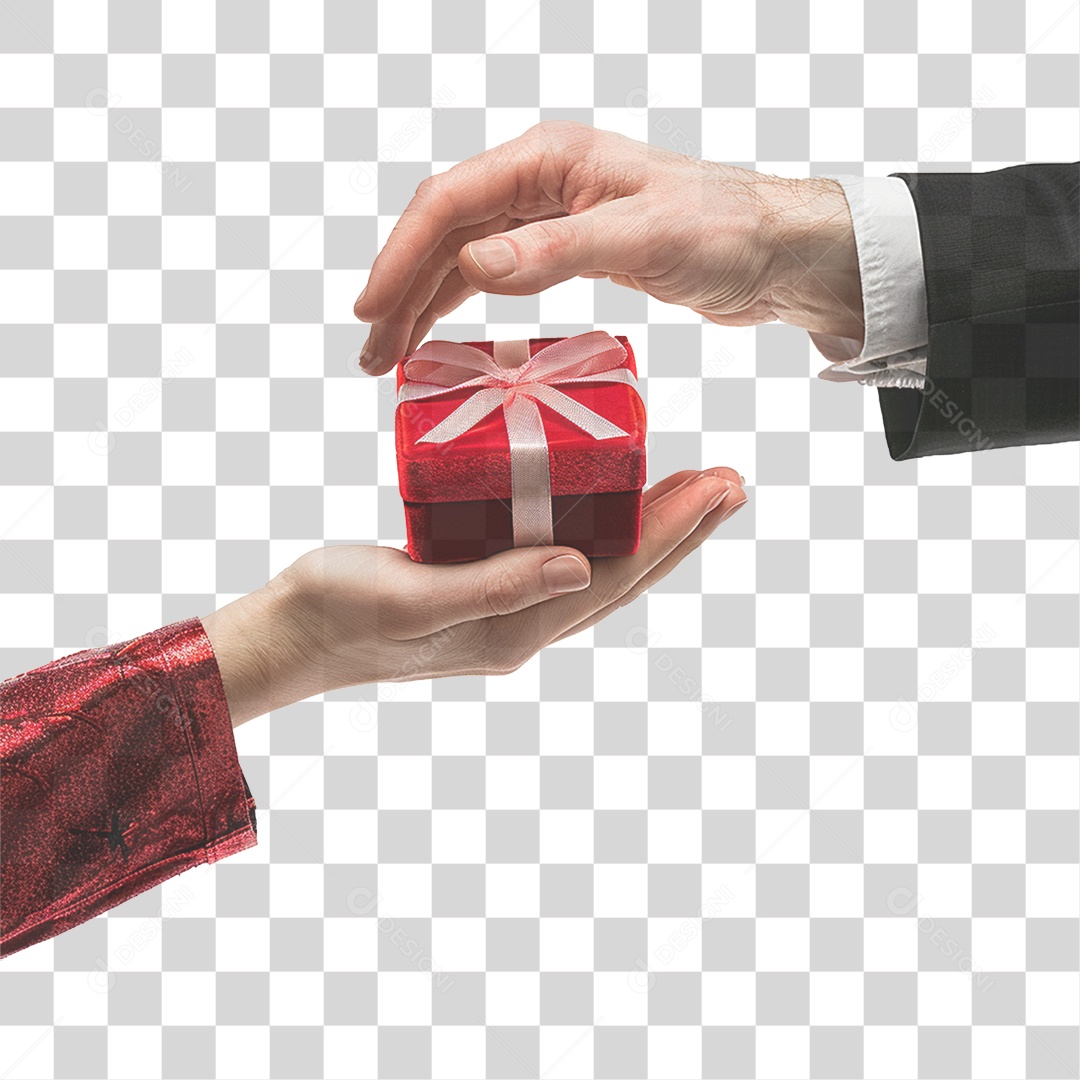 Mãos Segurando Caixa de Presente PNG Transparente