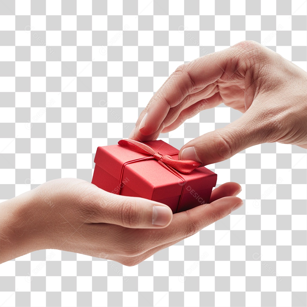 Mãos Segurando Caixa de Presente PNG Transparente