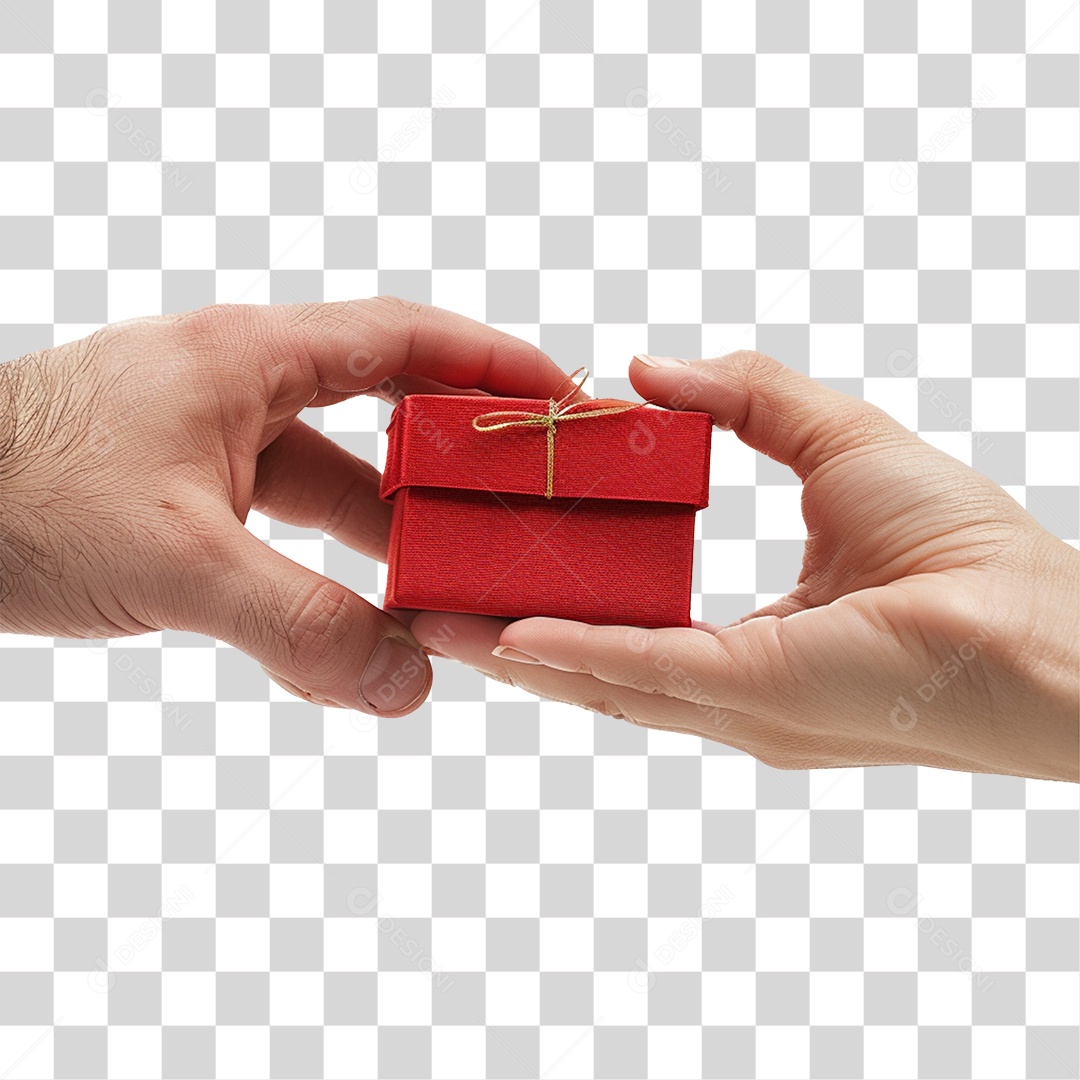 Mãos Segurando Caixa de Presente PNG Transparente