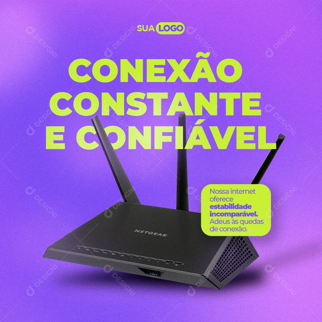 Conexão Constante e Confiável Social Media PSD Editável