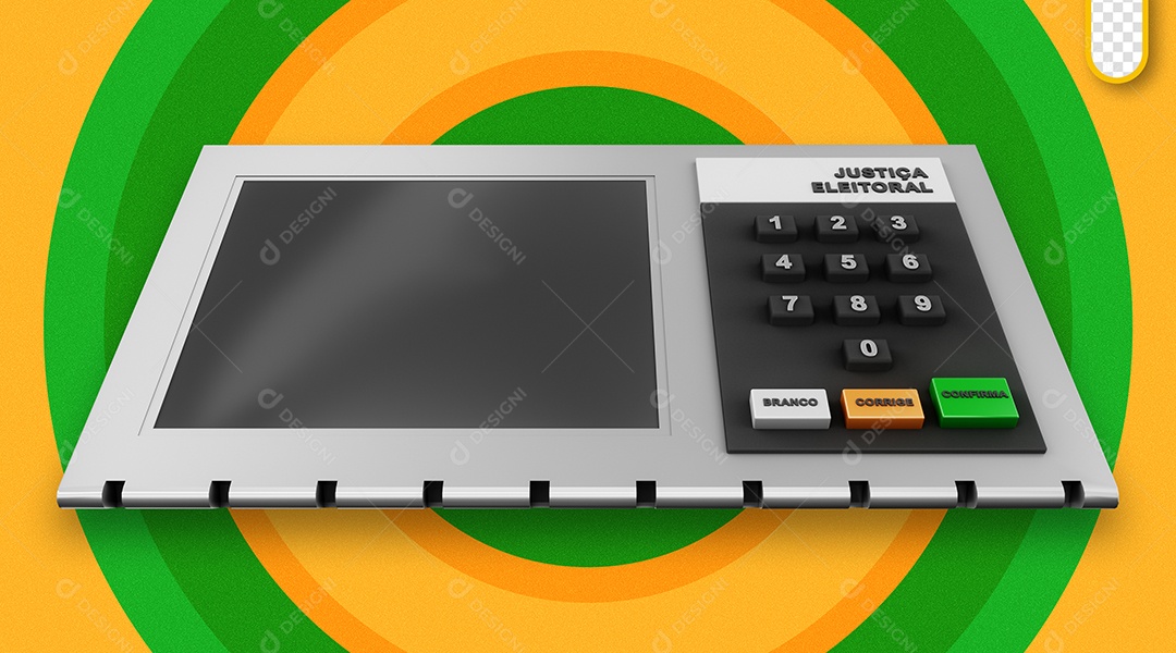 Urna Eletrônica Brasileira Elemento 3D PSD