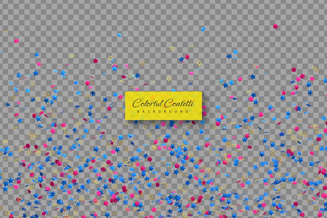 Confete Colorido Enfeite Elemento 3D  para Composição PSD