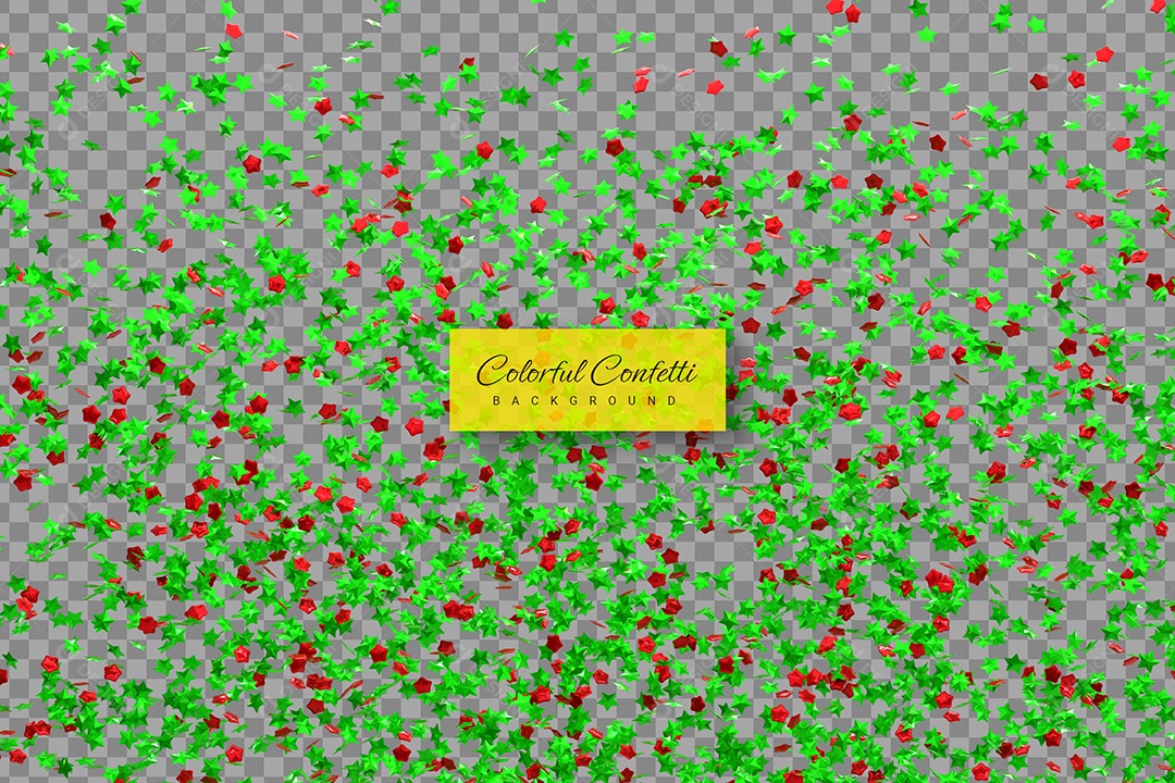 Confete Green and Red 3D Decor Element for PSD Composition