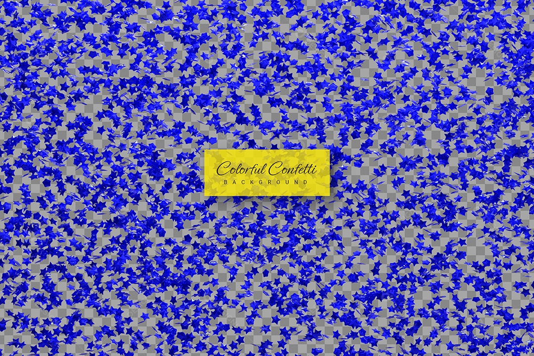 Confete Formato de Estrela Elemento 3D para Composição PSD