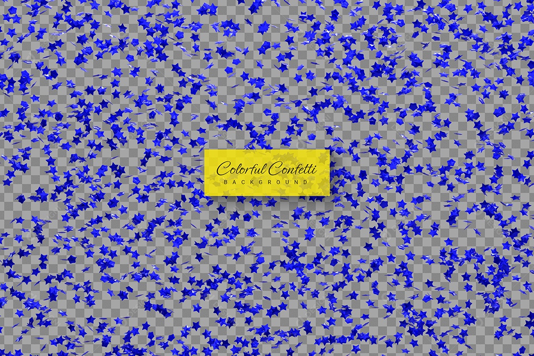 Confete Decoração Elemento 3D Azul para Composição PSD