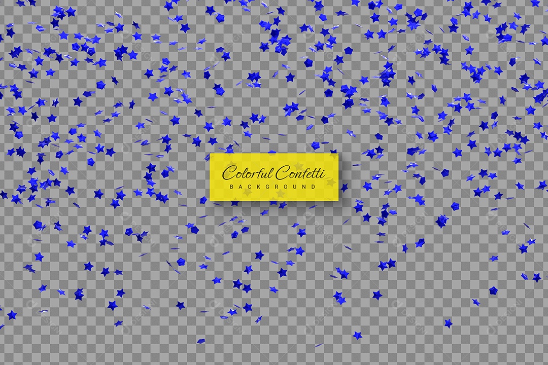 Confete Decorativo Elemento 3D Azul para Composição PSD