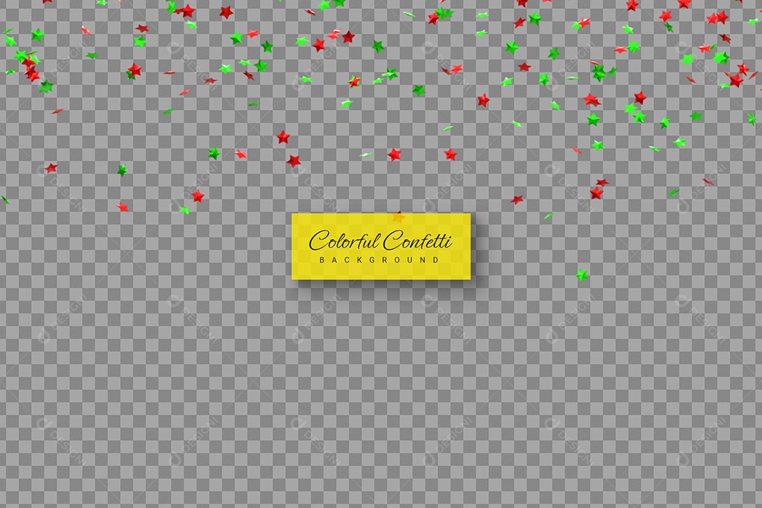 Confete Decoração Elemento 3D para Composição PSD