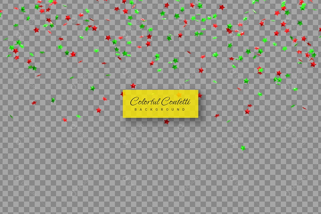 Confete Elemento 3D para Composição PSD