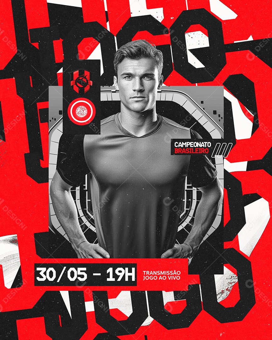 Futebol Campeonato Brasileiro Transmissão Jogo Ao Vivo Social Media PSD Editável