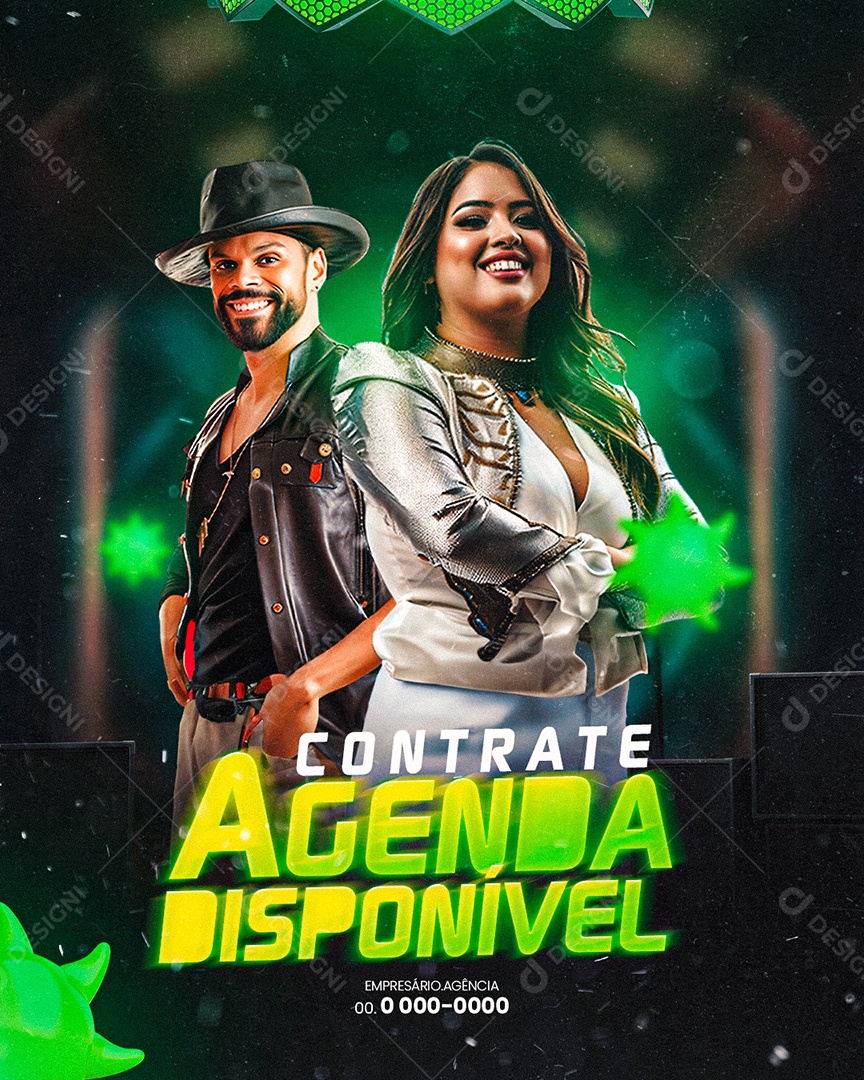 Flyer Contrate Agenda Disponível Social Media PSD Editável
