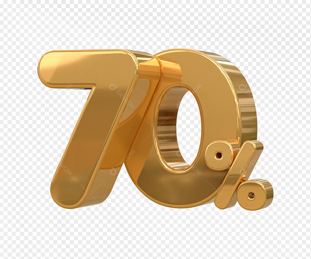 Número 70% Desconto Elemento 3D para Coposição PSD