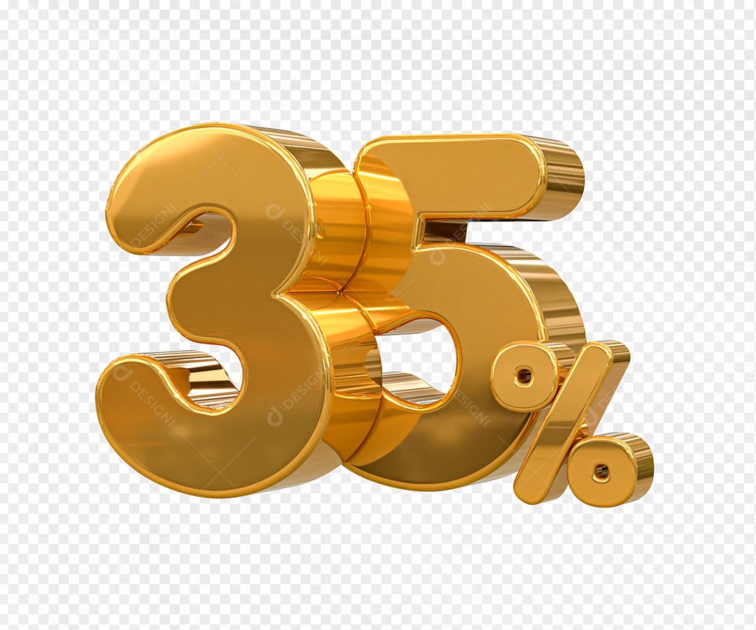 Número 35% Desconto Elemento 3D para Coposição PSD