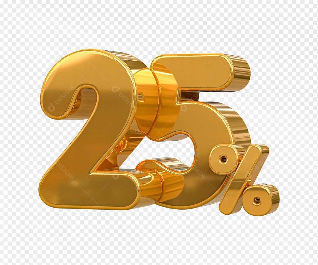 Número 25% Desconto Elemento 3D para Coposição PSD