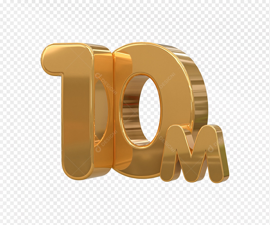 Seguidores 10M Elemento 3D para Composição PSD