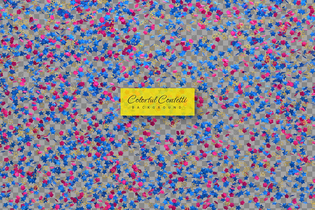 Confete Colorido Elemento 3D para Composição PSD