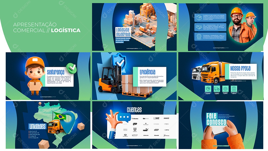 Apresentação Comercial Logística PSD Editável