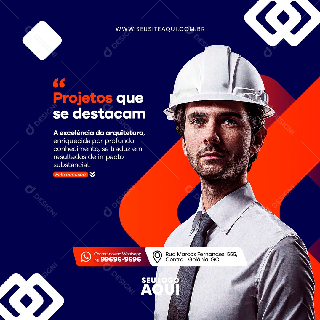 Arquiteto Projetos e Construções Social Media PSD Editável