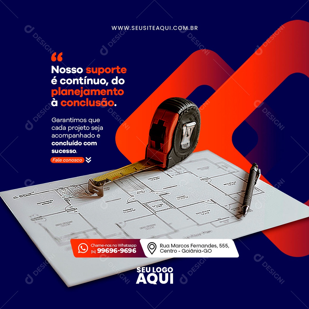 Arquiteto Projetos e Construções Social Media PSD Editável