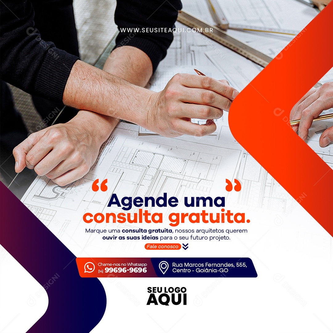 Arquiteto Projetos e Construções Social Media PSD Editável