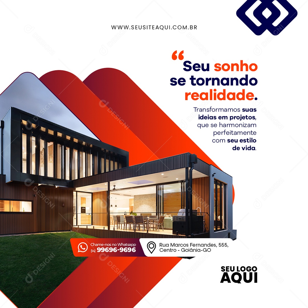 Arquiteto Projetos e Construções Social Media PSD Editável