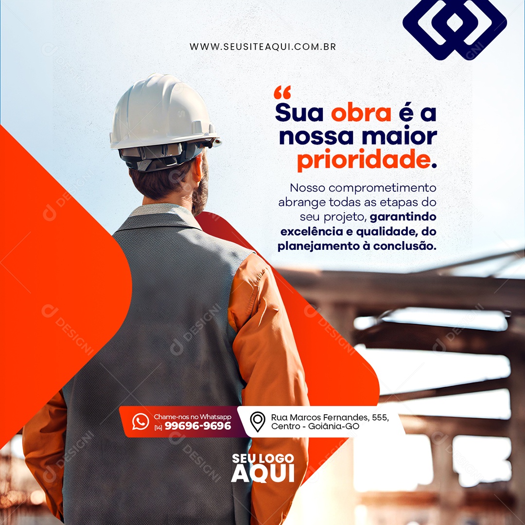 Arquiteto Projetos e Construções Social Media PSD Editável
