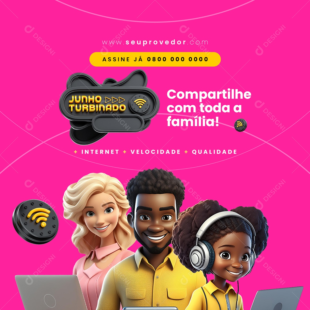 Junho Turbinado Compartilhe com Toda a Família Social Media PSD Editável