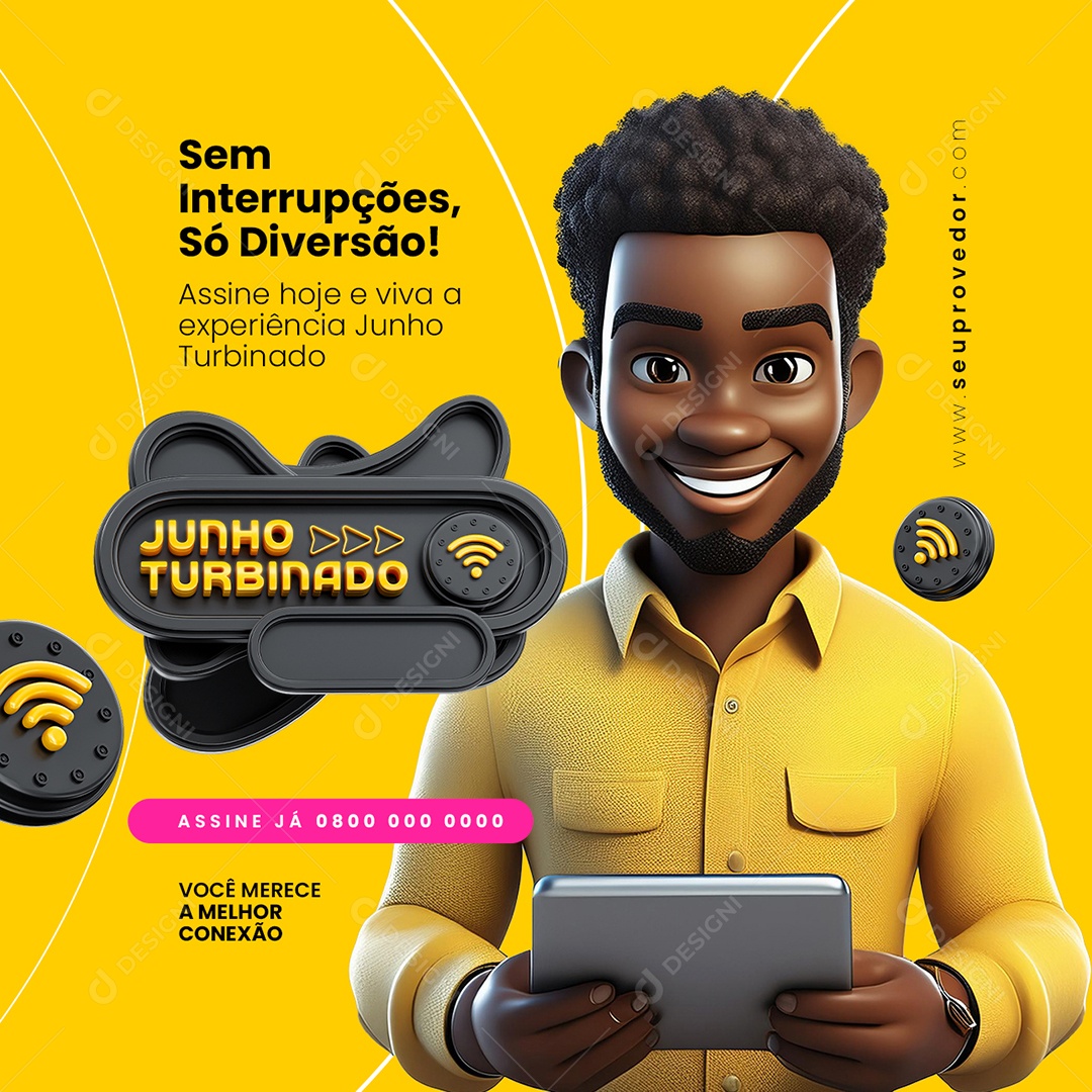 Junho Turbinado Sem Interrupções Só Diversão Social Media PSD Editável