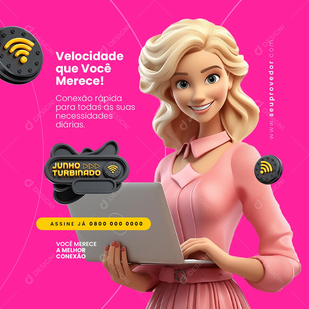 Junho Turbinado Velocidade que Você Merece Social Media PSD Editável