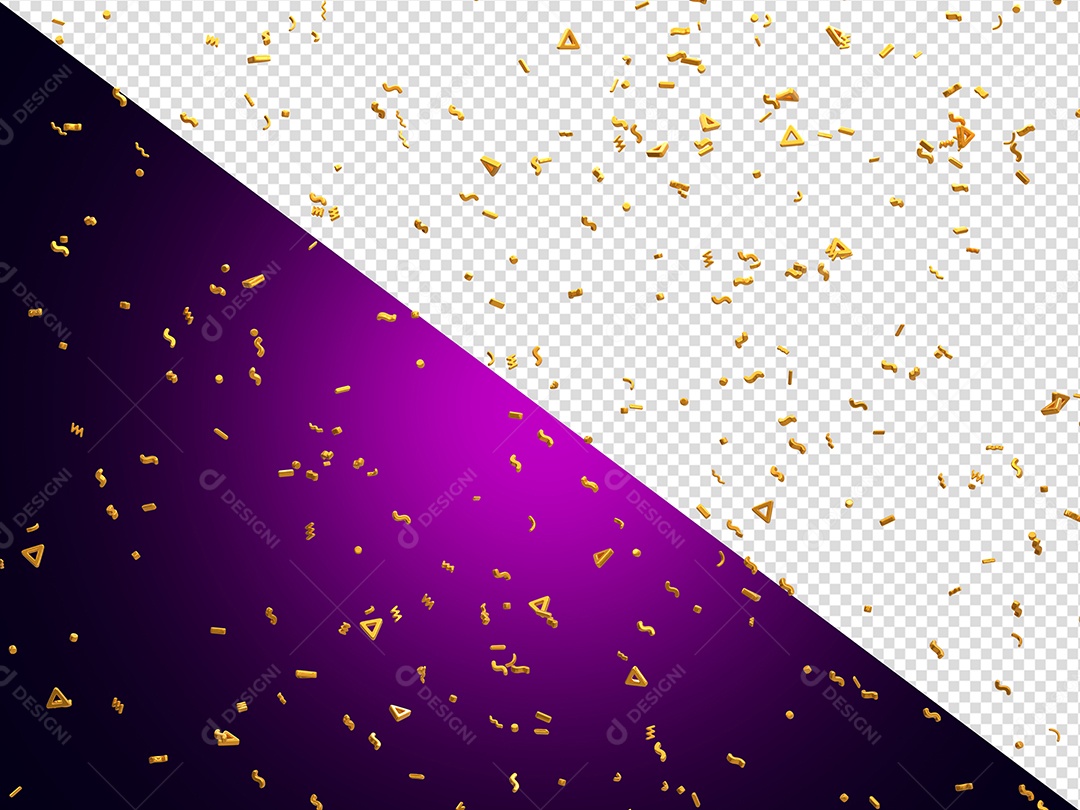 Elemento 3D Confete Forma de Triângulo para Composição PSD