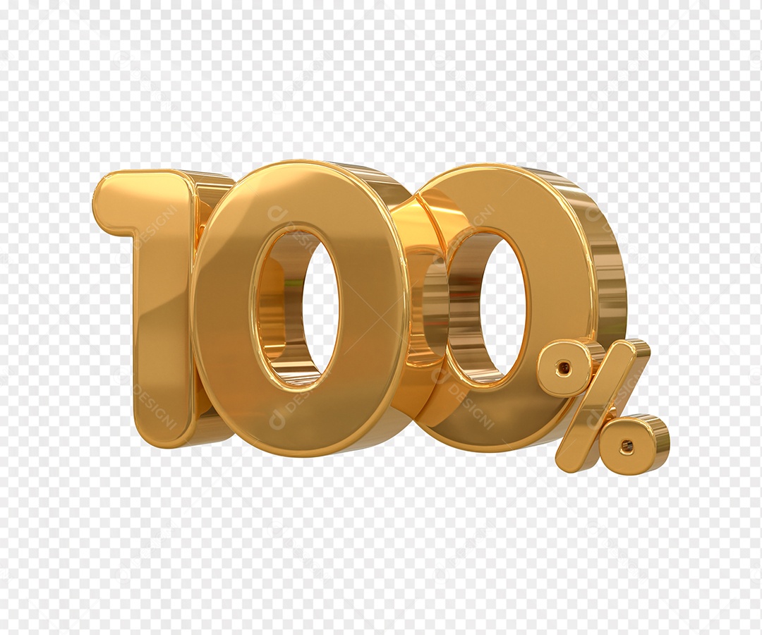 Número 100% Desconto Elemento 3D para Coposição PSD