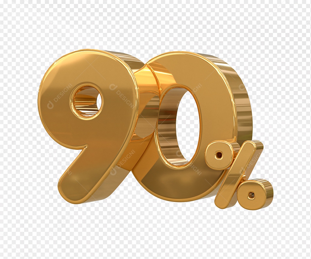 Número 90% Desconto Elemento 3D para Coposição PSD
