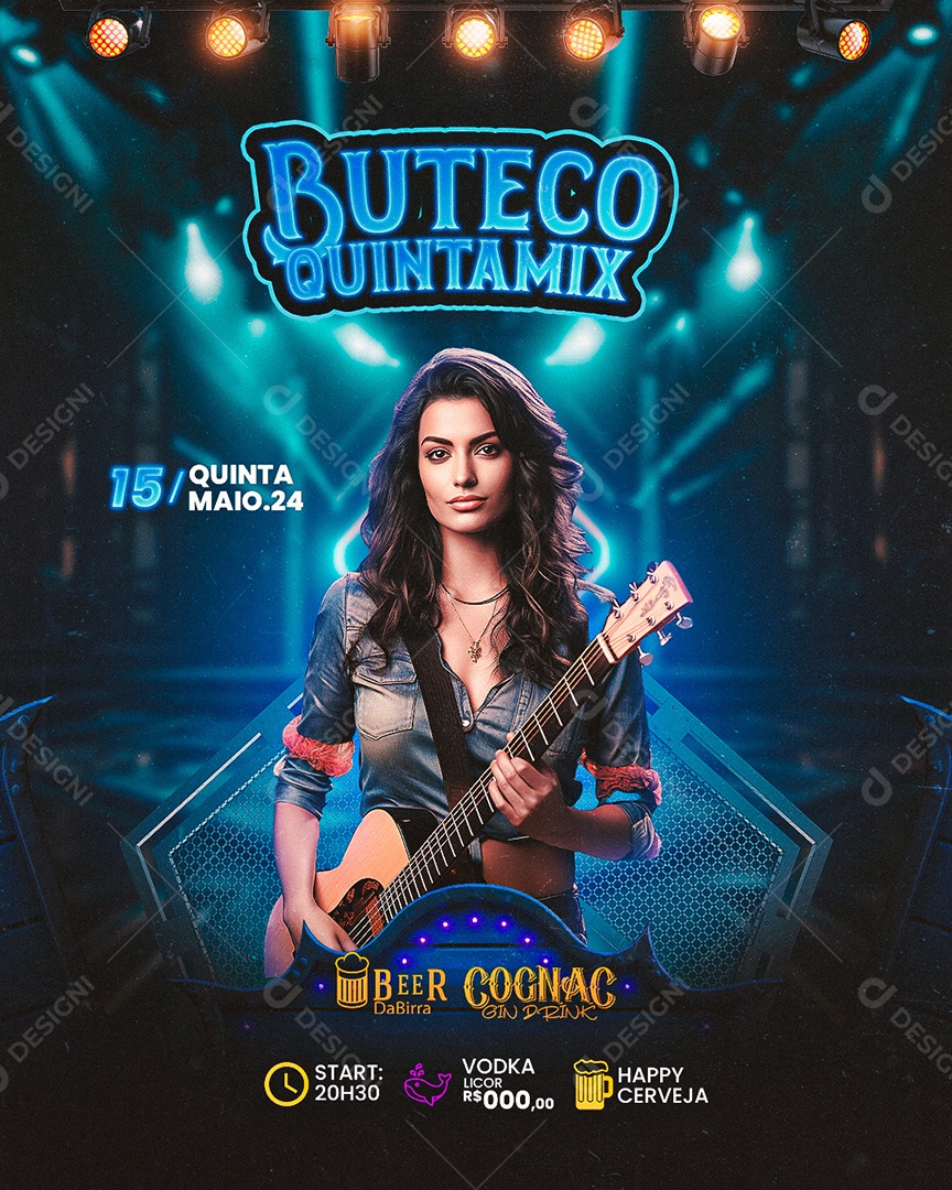 Flyer Buteco Quinta Mix Social Media PSD Editável