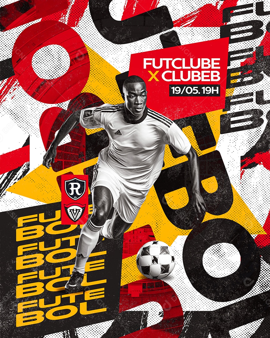 Jogo Futebol Fut Clube x Clube B Social Media PSD Editável